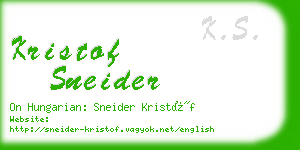 kristof sneider business card